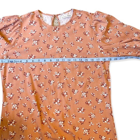Reformation Lea Mini Dress, Floral Print, sz Large, Color Ina Peach Pink - Picture 7 of 7